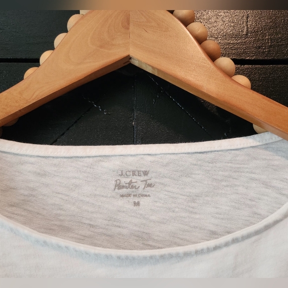 Women's J. Crew White Long Sleeve Painter Tee - Picture 2 of 5